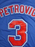 NBA Nets Petrovic #3  1:1  blue top Mesh Jersey