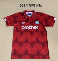 Retro Manchester City Away 1:1 Quality Soccer Jersey  1991