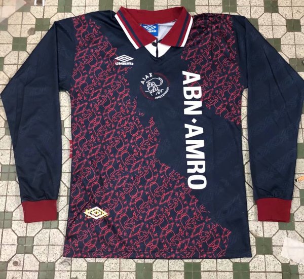 Retro Ajax Away Long Sleeve 1:1 Quality Soccer Jersey  1994-1995