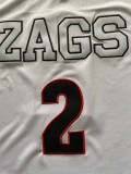 NCAA University of Gonzaga #2 white university Jersey