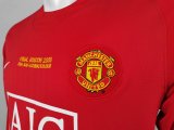 Retro Manchester United Long Home With Embroidery Champion 1:1 Quality Soccer Jersey   2007-2008