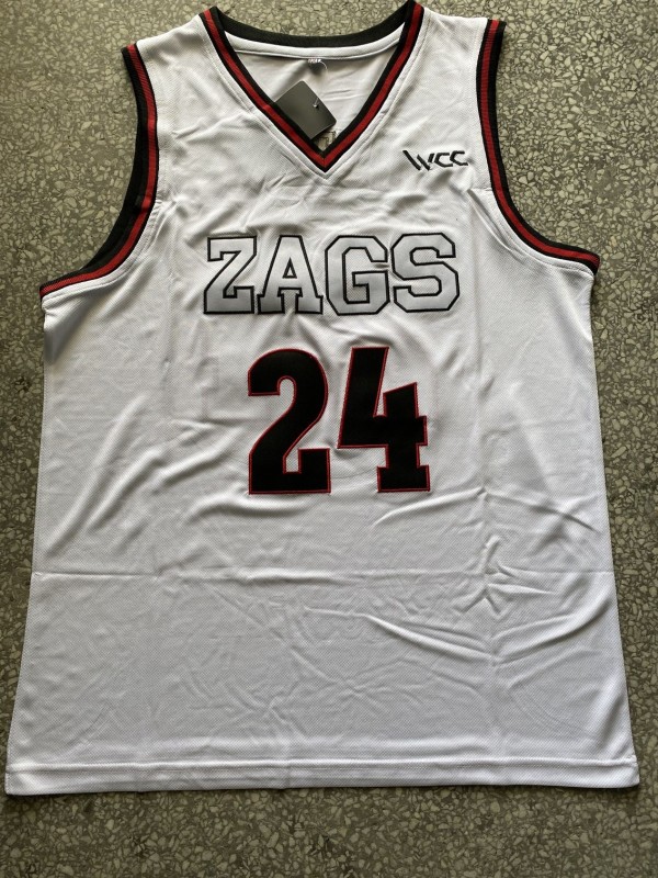 NCAA University of Gonzaga #24 white university Jersey