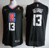 NBA New season clippers (new fabric print) 13 George City Edition dark blue, black, white, retro white