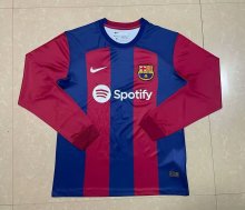 Barcelona Home  Long Sleeve Fans 1:1 Quality Soccer Jersey    23-24