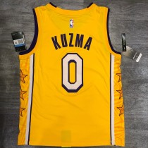 NBA  Laker retro yellow V-lead Sucheng city version No.0 Kuzma belt chip  1:1