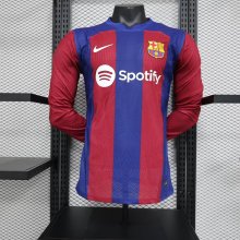 Barcelona Home  Long Sleeve Player  1:1 Quality Soccer Jersey    23-24