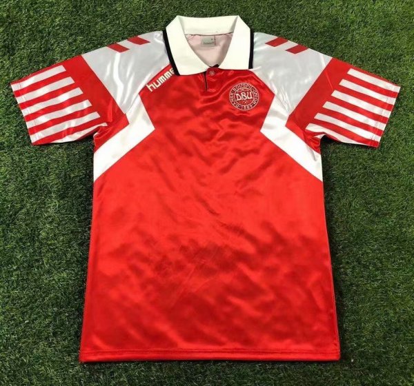 Denmark Home Fans 1:1 Quality Soccer Jersey  1992