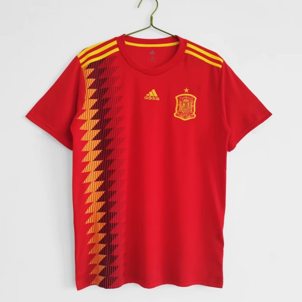 Retro Spain Home   1:1 Quality Soccer Jersey  2018
