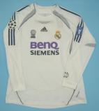 Retro Real Madrid Home Long Sleeve  2006 2007 1:1 Quality Soccer Jersey
