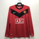Retro  Manchester United Home Long Sleeve 1:1 Quality Soccer Jersey  2009-2010