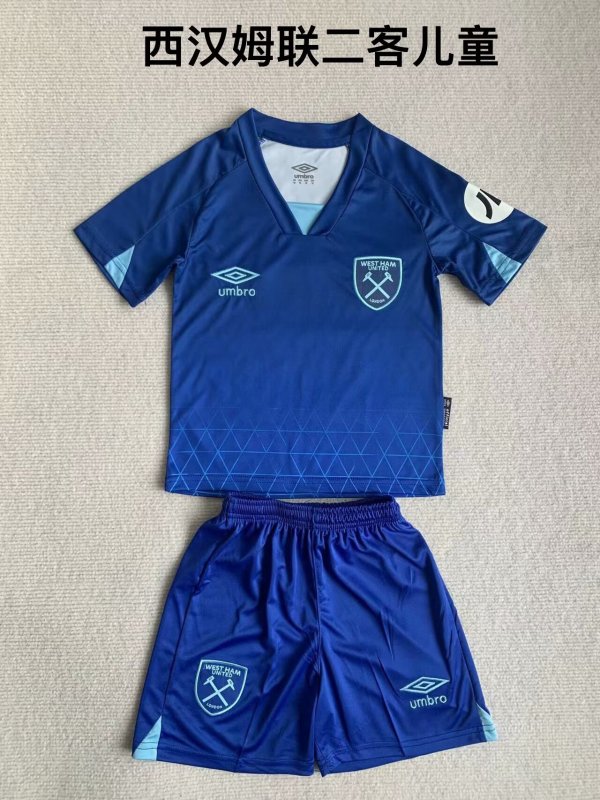 West Ham United Third Away kids 1:1 Quality Soccer Jersey  23-24