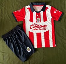 Chivas (Guadalajara )   Home Kids  1:1 Quality Soccer Jersey  23-24