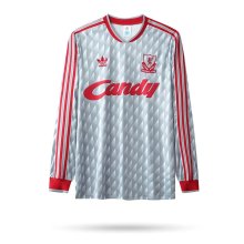 Retro Liverpool Away Long Sleeve  1:1 Quality Soccer Jersey   1989-1991