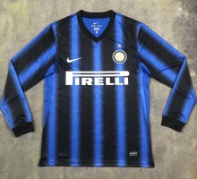 Retro Inter Milan Home Long sleeve 1:1 Quality Soccer Jersey   2010-2011