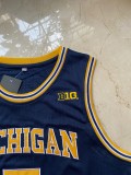 NCAA University of Michigan # 5 Jalen Rose dark blue jersey