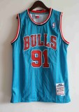 NBA Chicago Bull #91 Rodman  blue mesh