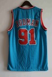 NBA Chicago Bull #91 Rodman  blue mesh