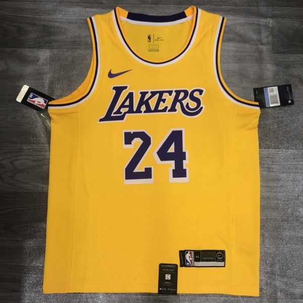 NBA Lakers round neck retro yellow 24 Kobe with chip  1:1