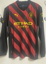 Manchester City Away  Long Sleeve  Fans   1:1 Quality Soccer Jersey    22-23