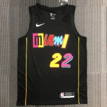 NBA Miami Heat BUTER #22 Black Top Quality Hot Pressing