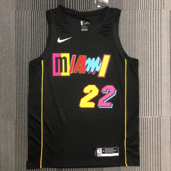 NBA Miami Heat BUTER #22 Black Top Quality Hot Pressing