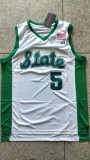 NBA Michigan Spartans #5 white university shirt