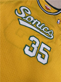 NBA Supersonic Retro #35 Durant vintage yellow top Mesh Jersey