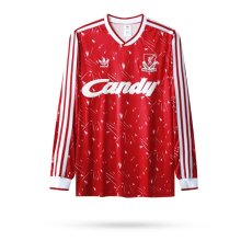 Retro Liverpool Home Long  Sleeve  1:1 Quality Soccer Jersey   1989-1991