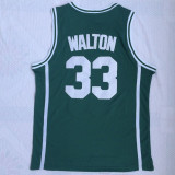 Bill Walton # 33 helix High School Green Embroidered Jersey