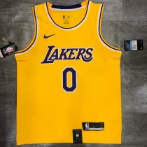 NBA Laker round neck retro yellow No.0 Nick Young  with chip  1:1