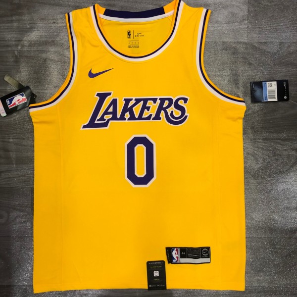 NBA Laker round neck retro yellow No.0 Nick Young  with chip  1:1