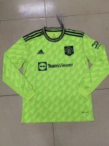 Manchester United 2Rd Away  Long Sleeve   Fans 1:1 Quality Soccer Jersey    22-23