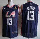 NBA New season clippers (new fabric print) 13 George City Edition dark blue, black, white, retro white