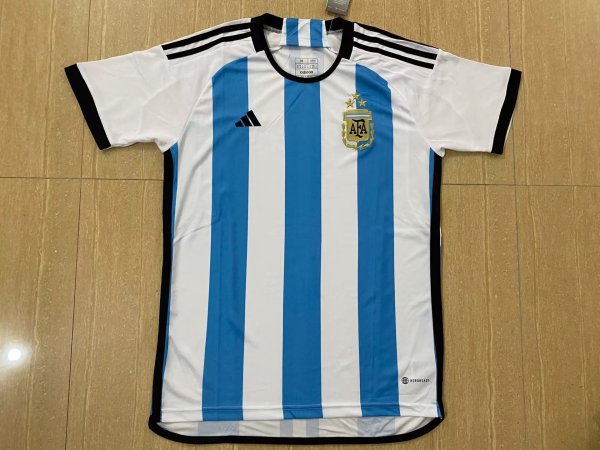 Argentina Home Fans 3 Stars  1:1 Quality Soccer Jersey  2022