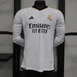 Real Madrid Home long sleeve   Player 1:1 Quality Soccer Jersey    23-24