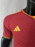 Roma Home Player  （with logo ）1:1 Quality Soccer Jersey  23-24