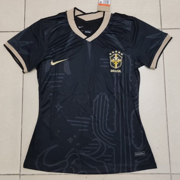 Brazil Black  Women Fans  1:1 Quality Soccer Jersey   22-23