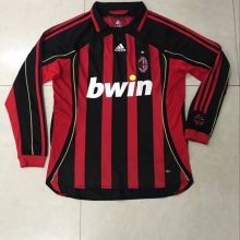 Retro AC Home Long Sleeve 1:1 Quality Soccer Jersey  2006-2007