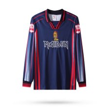 Retro Iron Maiden West Ham Home  Long Sleeve 1:1 Quality Soccer Jersey  1998