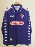 Retro Fiorentina Home Fans Long sleeve 1:1 Quality Soccer Jersey  1998-1999