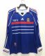 Retro France Home Long Sleeve 1:1 Quality Soccer Jersey  1998