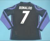 Retro Real Madrid away Black Sleeve  1:1 Quality Soccer Jersey    2016-2017