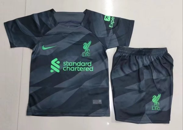 Liverpool goalkeeper Kids 1:1 Quality Soccer Jersey   23-24