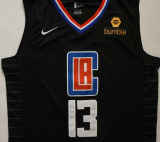 NBA New season clippers (new fabric print) 13 George City Edition dark blue, black, white, retro white