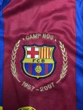 Retro  Barcelona Home Long sleeve  1:1 Quality Soccer Jersey  2007-2008