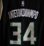 NBA Bucks (21 new season) # 34 Antetokounmpo  black