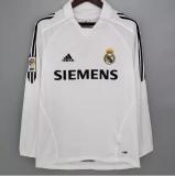 Retro Real Madrid Home Long sleeve1:1 Quality Soccer Jersey  2005-2006