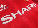 Retro  Manchester United Home  1:1 Quality Soccer Jersey  1991-1992