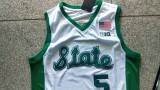 NBA Michigan Spartans #5 white university shirt
