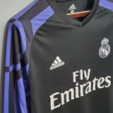Retro Real Madrid away Black Sleeve  1:1 Quality Soccer Jersey    2016-2017